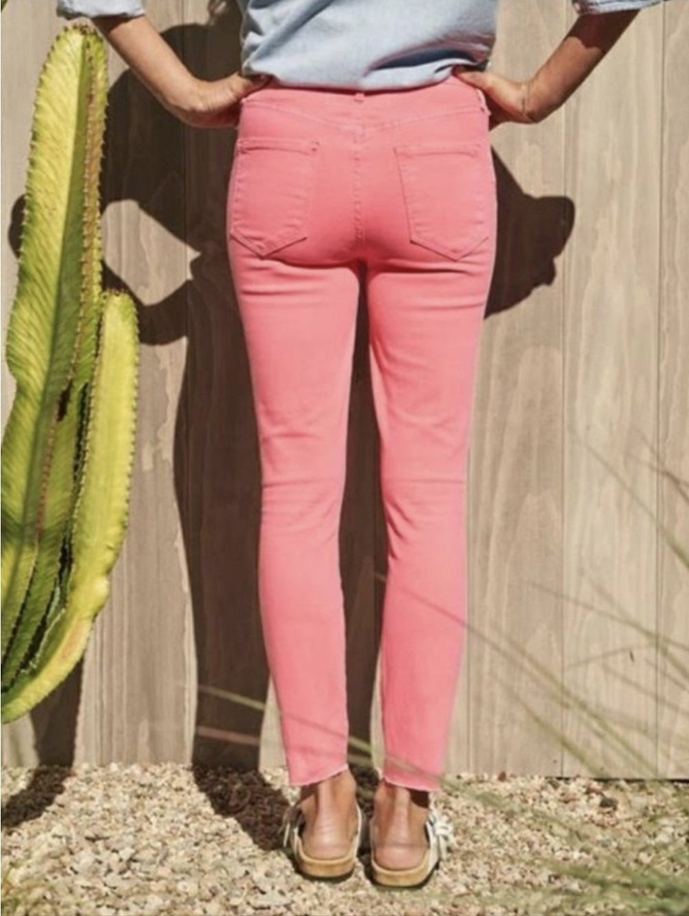 Frank & Eileen Faded Pink Coral Jean Size 27 Stretch Denim Sligo AS IS SPOT - Picture 10 of 16